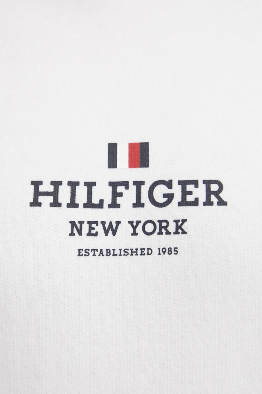 Tommy Hilfiger uomo felpa con logo piccolo e cappuccio bianca