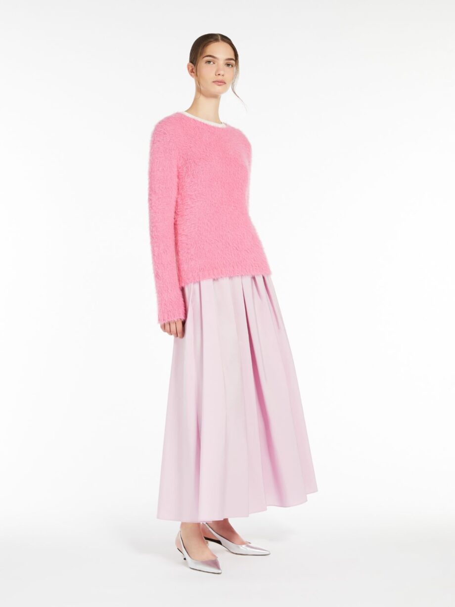 Weekend Max Mara donna gonna in taffetas rosa CURVATO