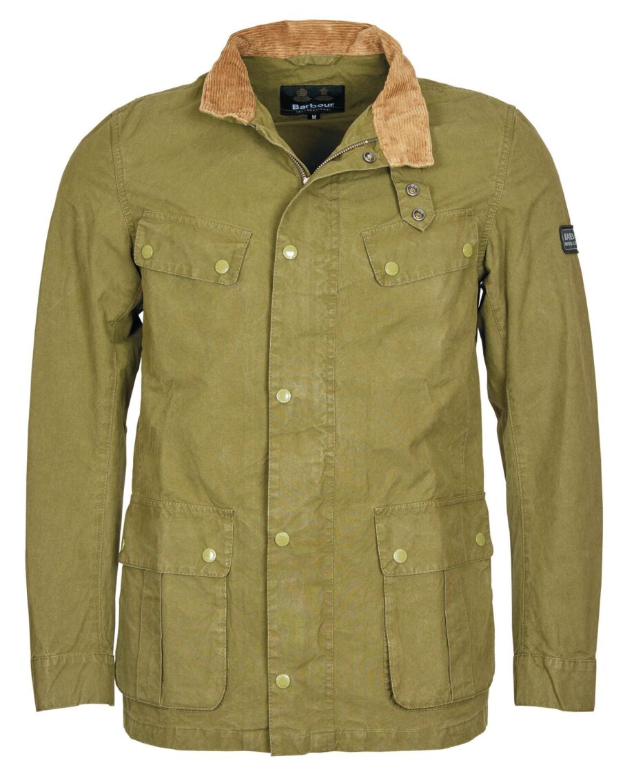 Barbour International uomo giubbotto in cotone verde DUKE SUMMER WASH