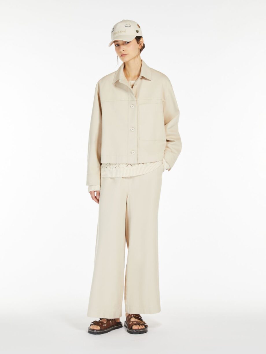 Weekend Max Mara donna giacca camicia in canvas di cotone sabbia SALITA